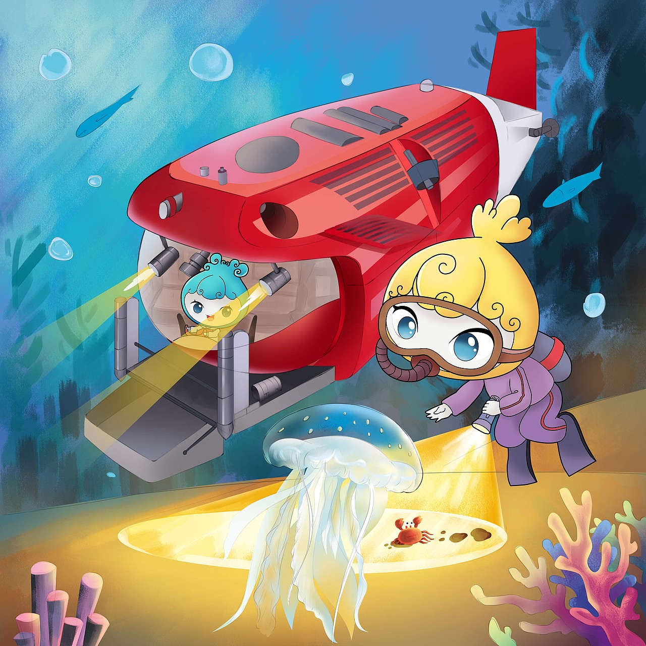 给一学校文化墙设计的插画