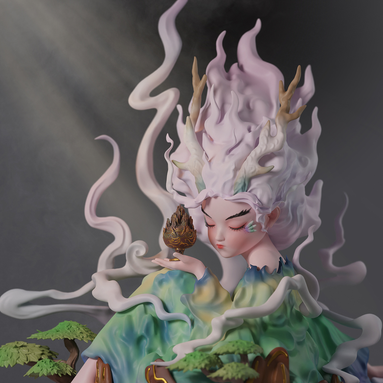 国风文物拟人原创手办【博山炉·生烟】（图ZMzcxMTE4NzQ0） - 人物/生物 - 站酷设计师朝夕造物Mr大冯原创素材 - 站酷ZCOOL
