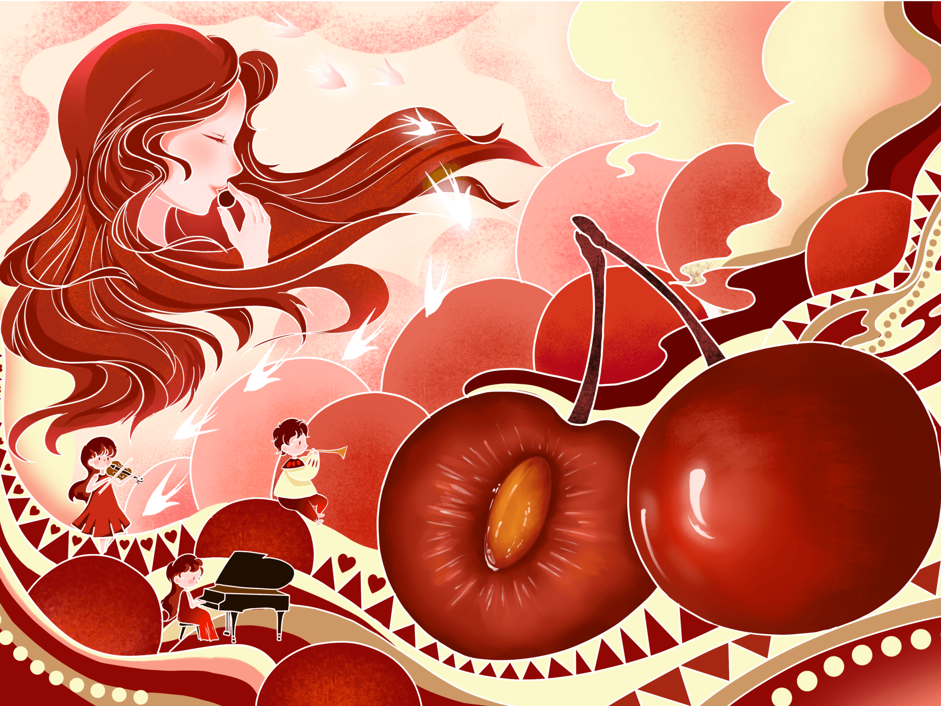 《樱桃狂想曲》樱桃插画包装设计