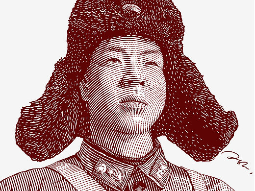 版画风人像
