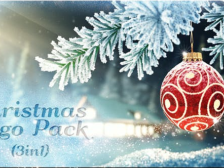 AE模板|冬季霜冻效果电影魔法圣诞节新年标志展示片头