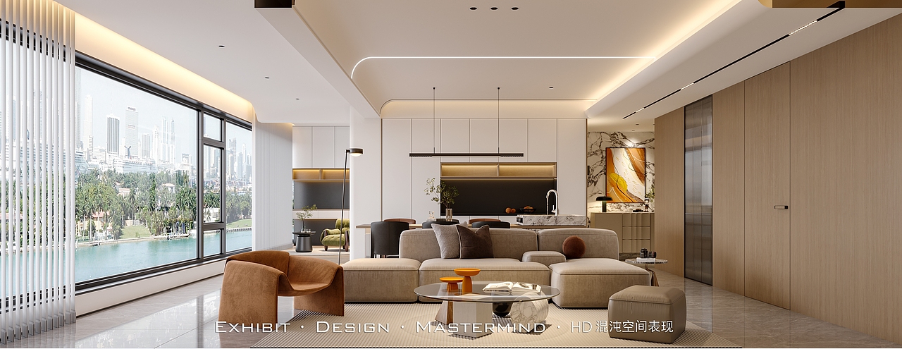 现代 极简风 平层客餐厅 X 混沌空间表现
