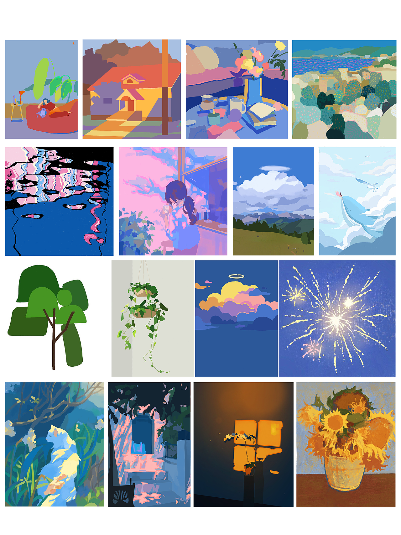 4、色彩层级的控制、点线面概括练习、色彩光影速途等练习