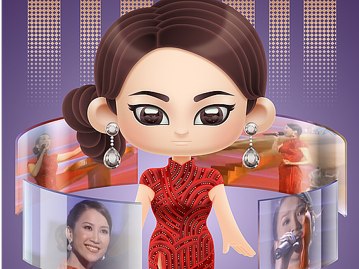 纪念COCO李玟 经典专辑和舞台造型的Q版形象