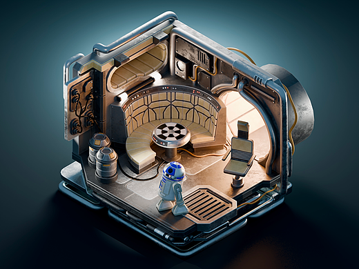 blender lowpoly 小练习:星球大战小场景