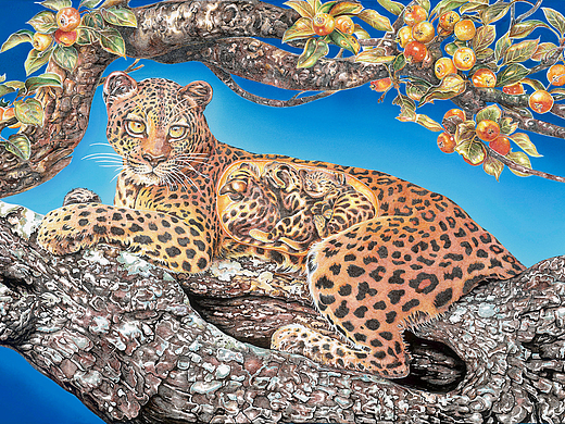 《孕育-豹妈妈》绘画作品