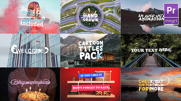 AE模板|有趣动态手绘动画卡通标题包展示广告儿童电视