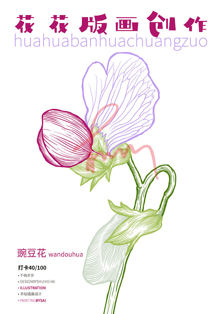 板绘豌豆花