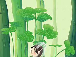 （森系雨林）原創(chuàng)扁平插畫，練習作品，歡迎點評！
