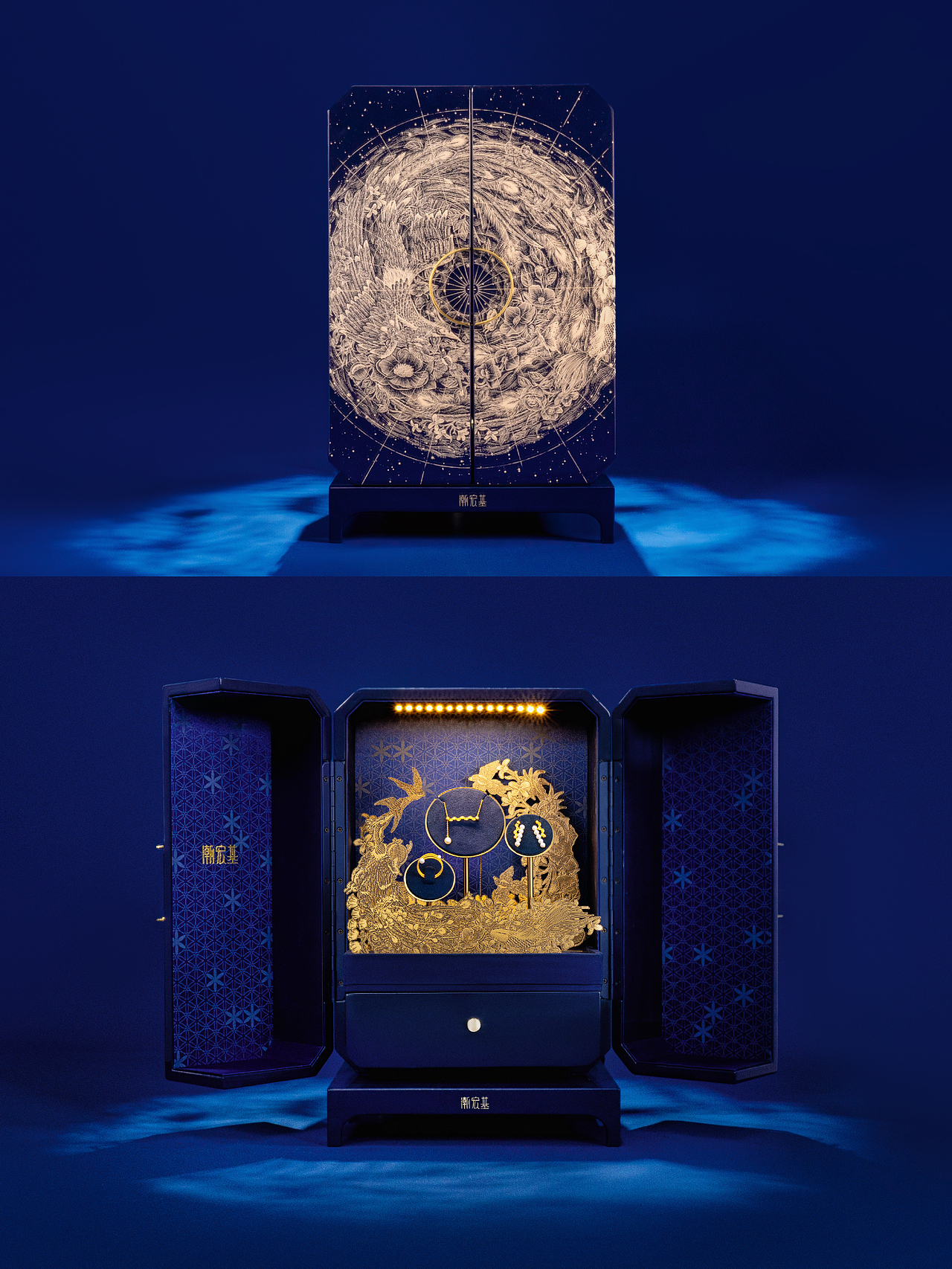 潮宏基非遗花丝包装插画完美落地