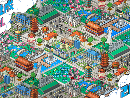 大江城小像素——插画设计