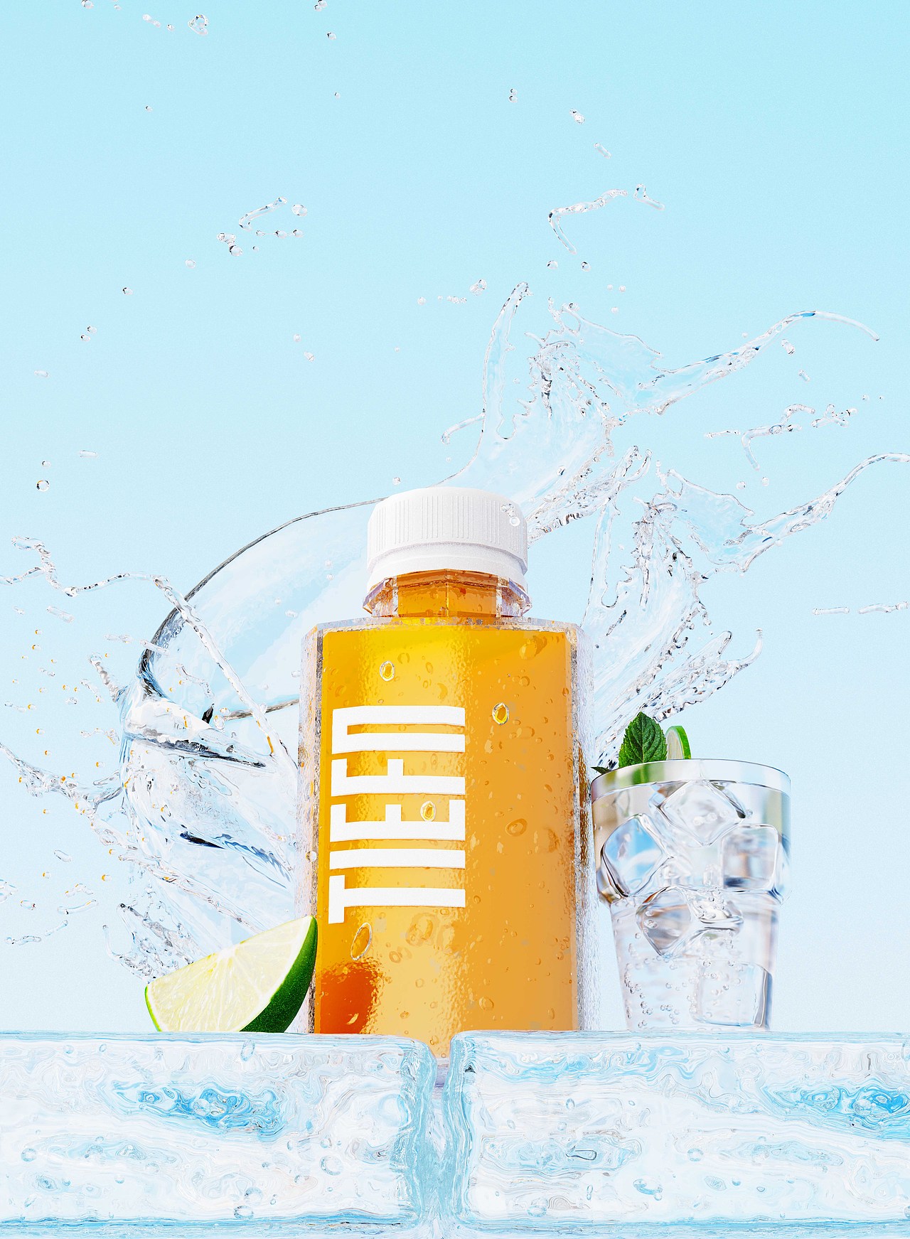 第四十期keyshot简易摆件水下场景源文件渲染场景KSP