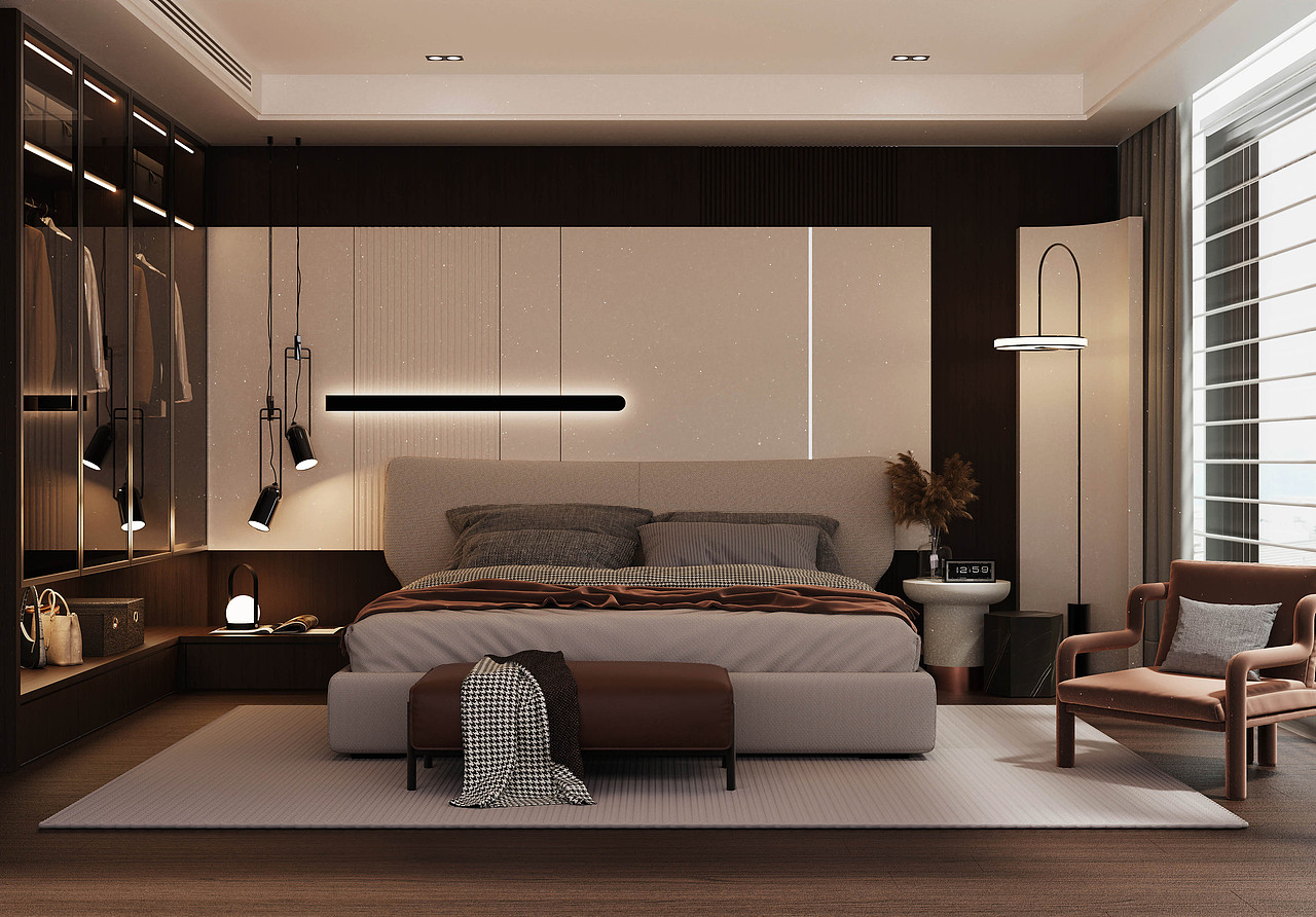 第四十一期keyshot高档极简卧室场景源文件渲染场景KSP（图ZMzcxMzI2MDgw） - 场景 - 站酷设计师米尼设计原创素材 - 站酷ZCOOL