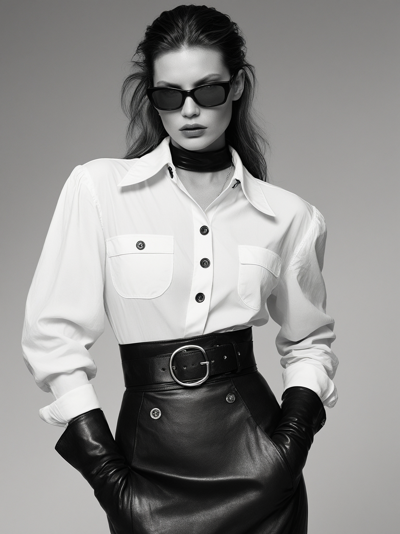 复古黑白创意摄影-AI绘画