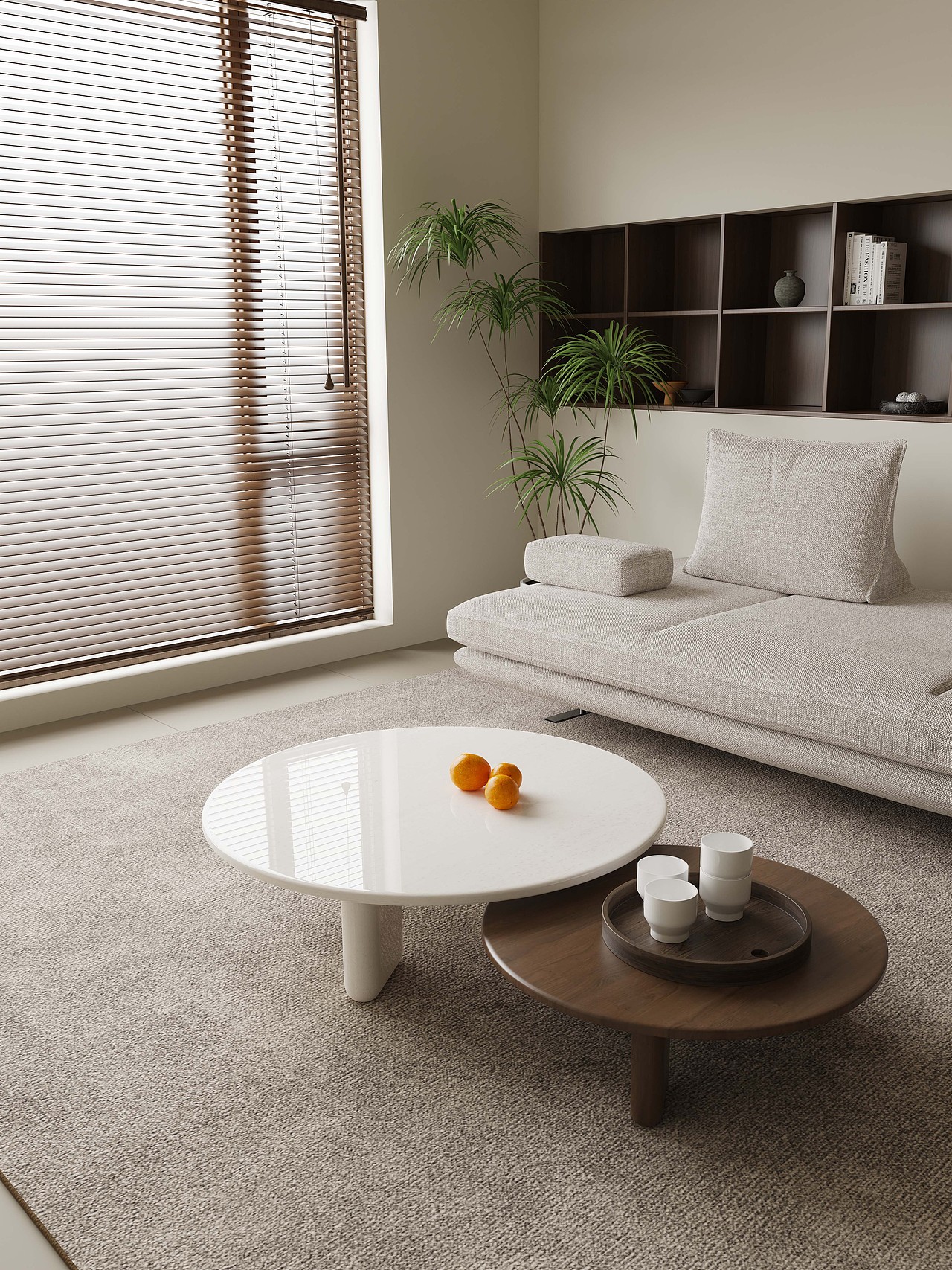 第四十三期keyshot极简客厅场景源文件ks侘寂风场景KSP