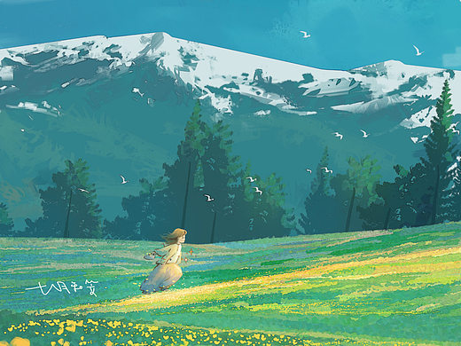 一些温暖治愈风场景插画习作