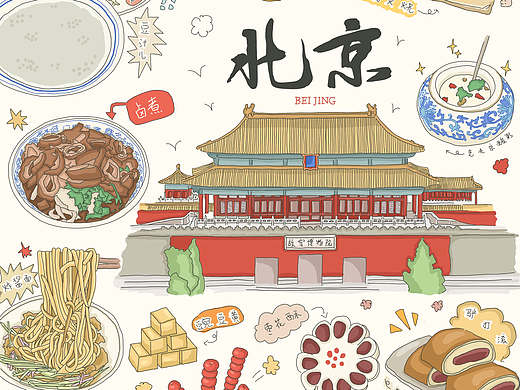 北京北京！！（个人主页-ZNjg4NjE1MzY=） - 商业插画 - 站酷设计师来福饿了原创素材 - 站酷ZCOOL