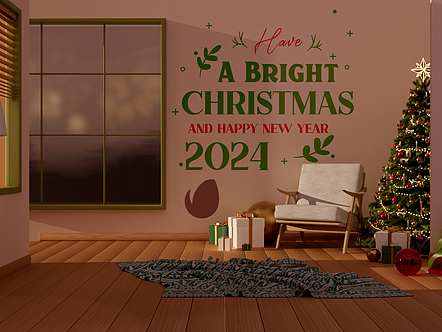 AE模板|优雅圣诞场景动态电梯标志LOGO演绎动画片头