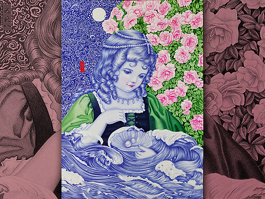 圆珠笔画《珍珠女孩Pearl Girl》