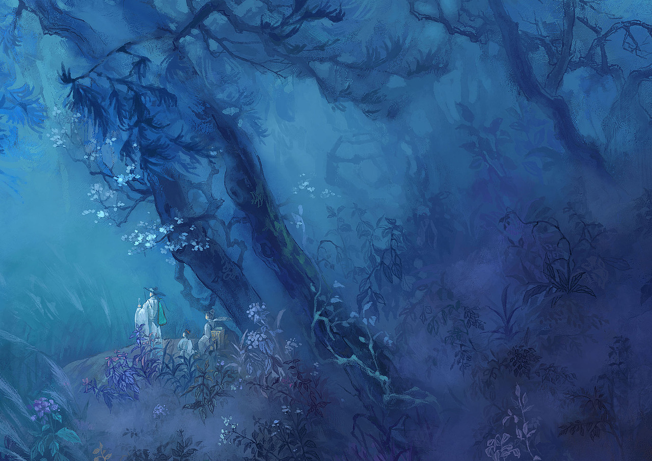 春江花月夜（三）（图ZMzcxMzY1MTg4） - 创作习作 - 站酷设计师牧之的插画原创素材 - 站酷ZCOOL