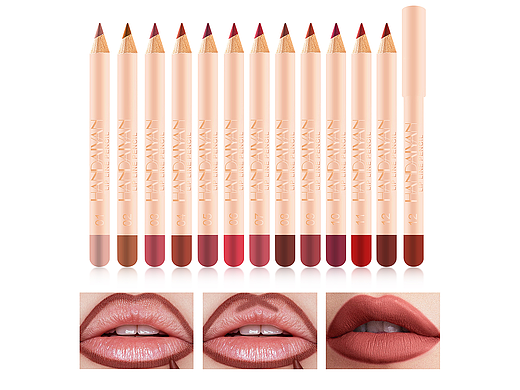 12色哑光唇线笔套装