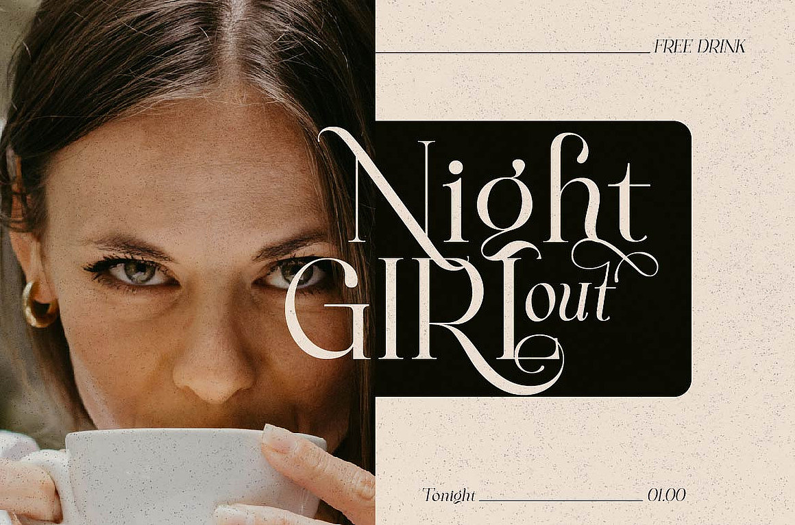 复古优雅时尚花体字服装品牌logo海报封面衬线英文字体