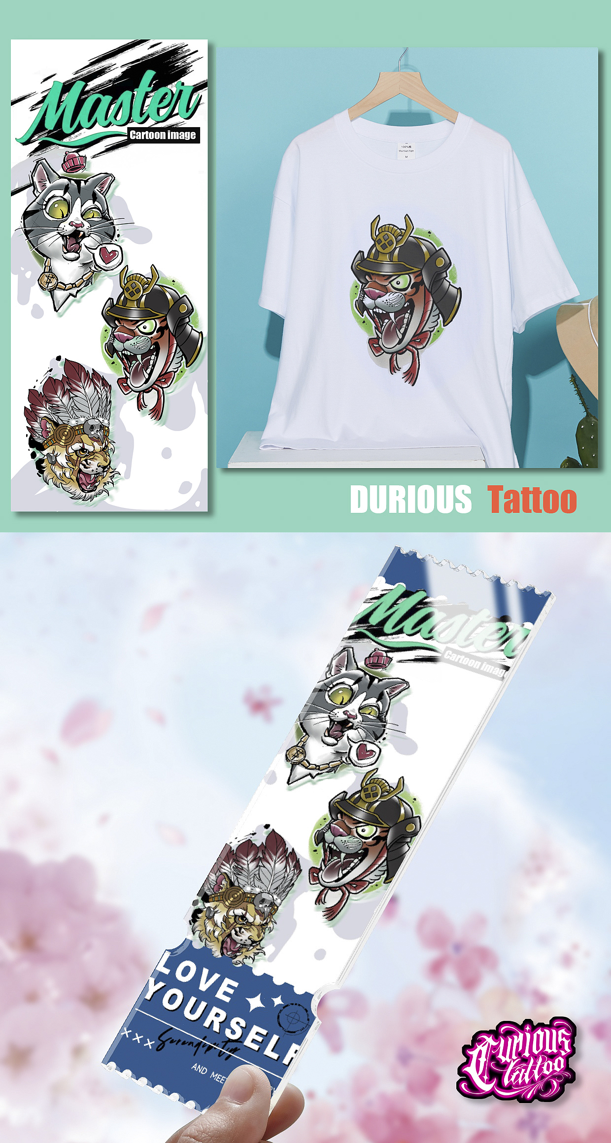 《DURIOUS TATTOO 》动物票根 白体恤（图ZMzcxMzk1NjMy） - 商业插画 - 站酷设计师画师leech原创素材 - 站酷ZCOOL