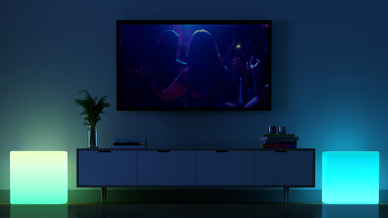 3dmax室内室外场景-幻彩方灯三维产品动画