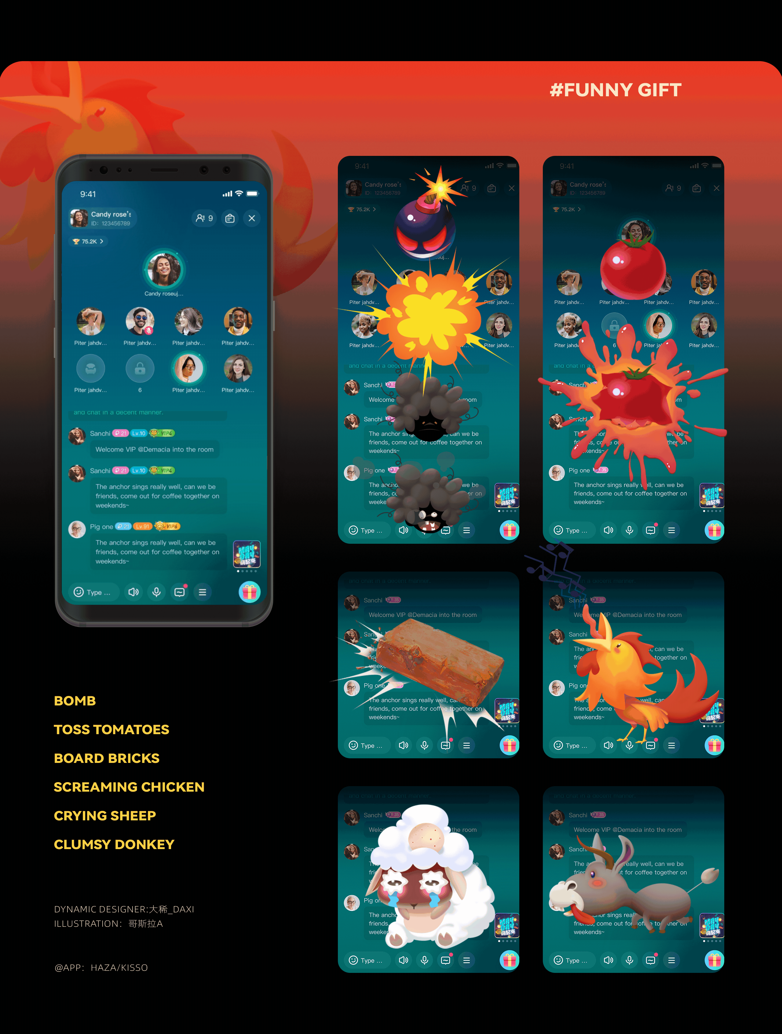 2023下|插画工作项目展示|中东语聊产品*Haza