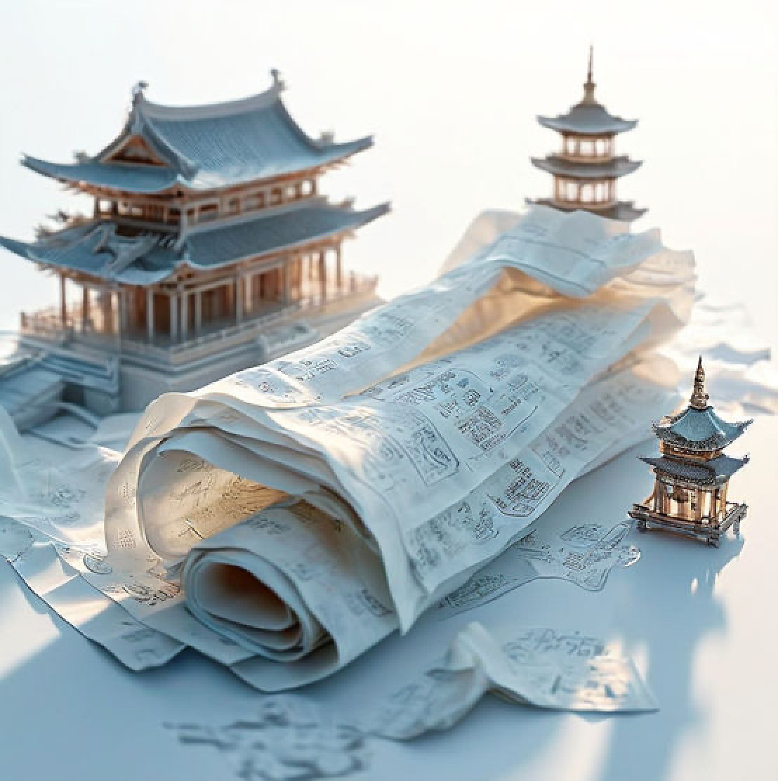 AI绘画-立体画卷（图ZMzcxNDA1NDA0） - 艺术插画 - 站酷设计师358253828原创素材 - 站酷ZCOOL