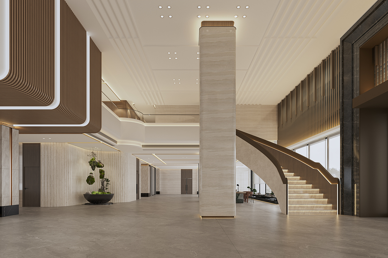 绘感视觉设计——工装酒店大堂轻奢现代案例（图ZMzcxNDI2Mzg0） - 酒店餐饮设计 - 站酷设计师时间像庸医原创素材 - 站酷ZCOOL