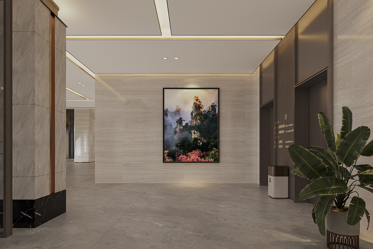 绘感视觉设计——工装酒店大堂轻奢现代案例（图ZMzcxNDI2NDEy） - 酒店餐饮设计 - 站酷设计师时间像庸医原创素材 - 站酷ZCOOL