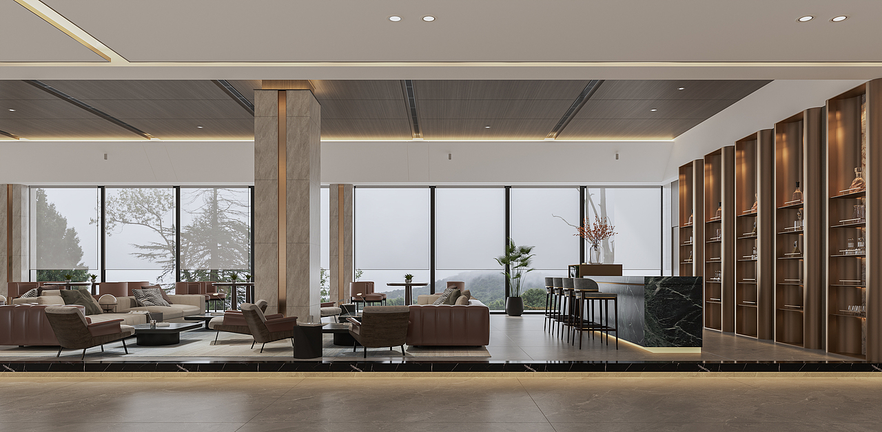 绘感视觉设计——工装酒店大堂轻奢现代案例（图ZMzcxNDI2NDQ0） - 酒店餐饮设计 - 站酷设计师时间像庸医原创素材 - 站酷ZCOOL