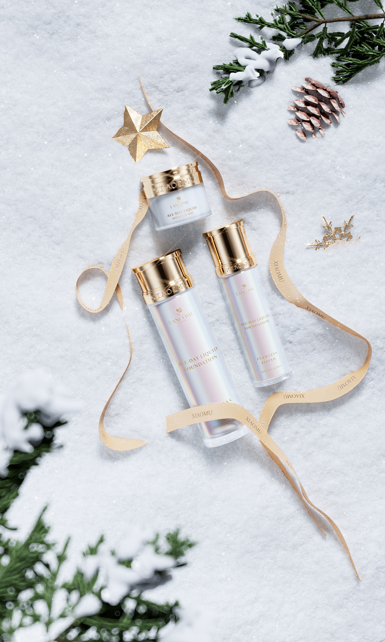 C4D渲染圣诞美妆丝带+雪花（图ZMzcxNDQwNzY4） - 产品 - 站酷设计师Lilysj原创素材 - 站酷ZCOOL