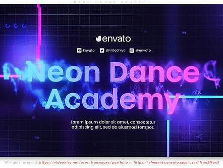 AE模板|高级动态过渡霓虹灯风格排版效果时尚视频博客