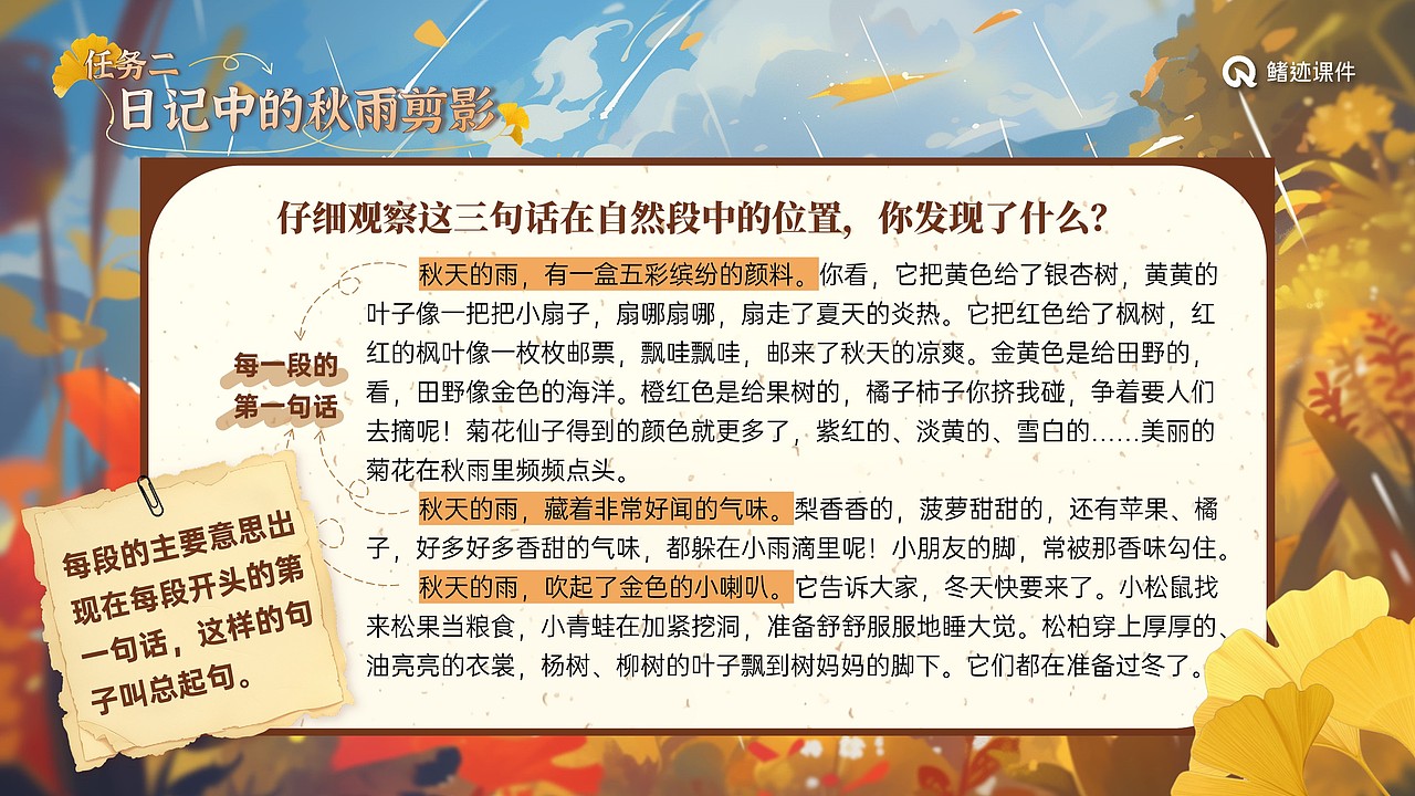 小学课件6《秋天的雨》
