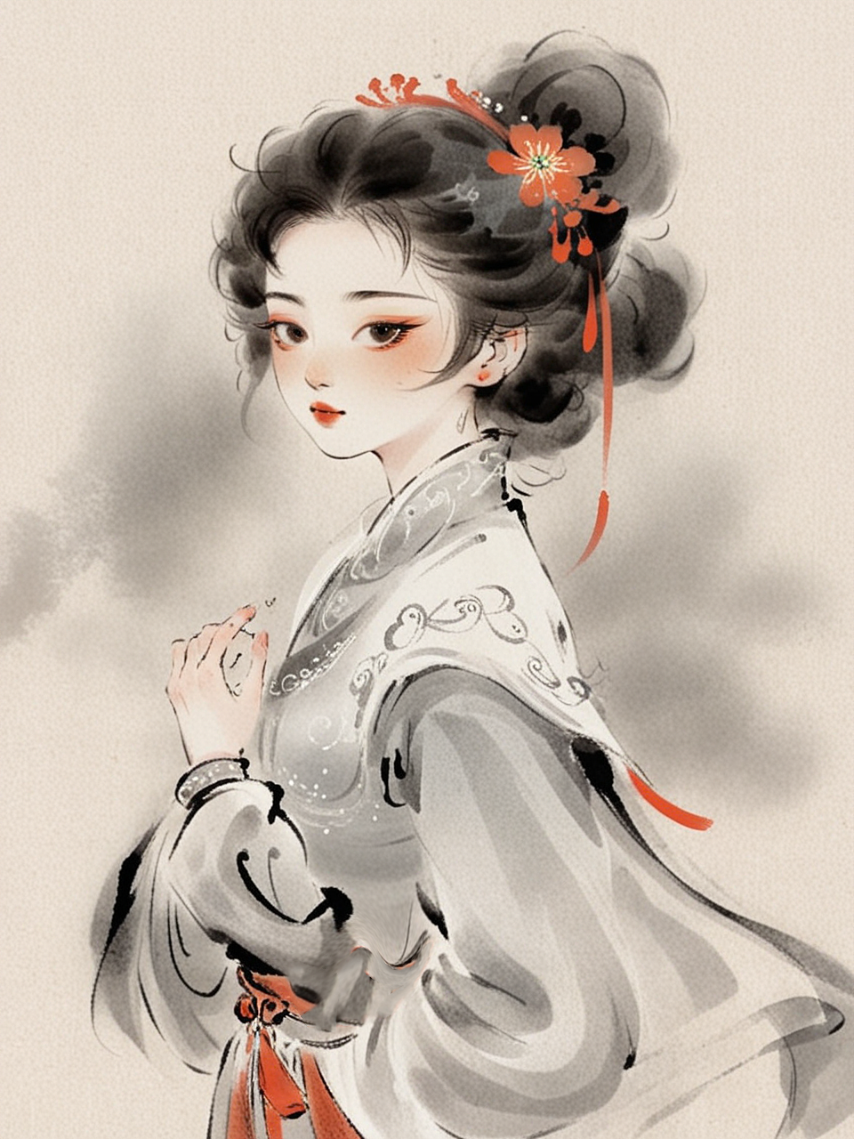 水墨风·明媚似火 AI演绎（图ZMzcxNDcwMzg0） - 创作习作 - 站酷设计师ponyoya原创素材 - 站酷ZCOOL