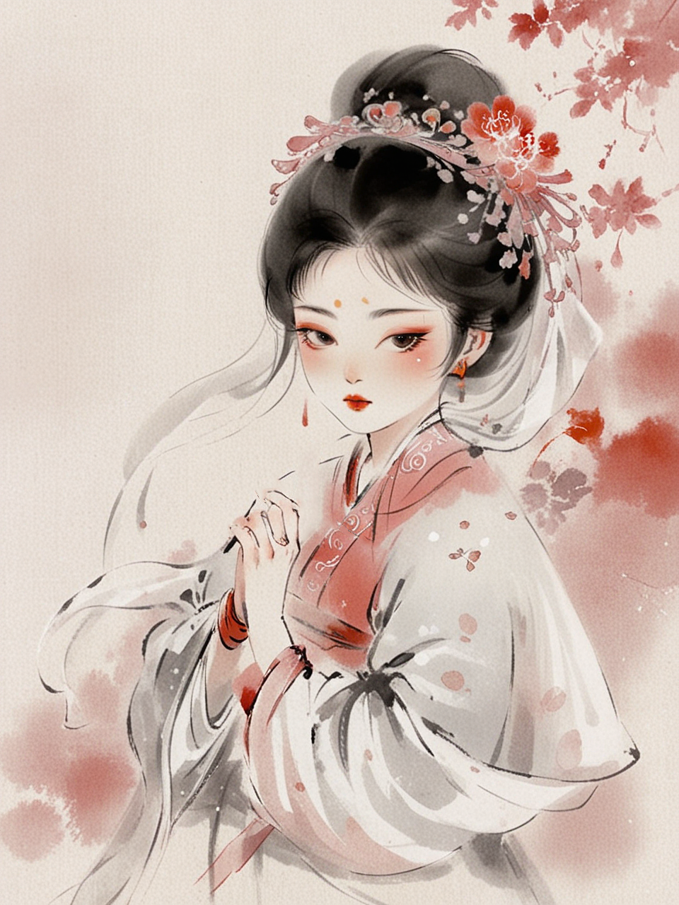 水墨风·明媚似火 AI演绎（图ZMzcxNDcwMzg4） - 创作习作 - 站酷设计师ponyoya原创素材 - 站酷ZCOOL