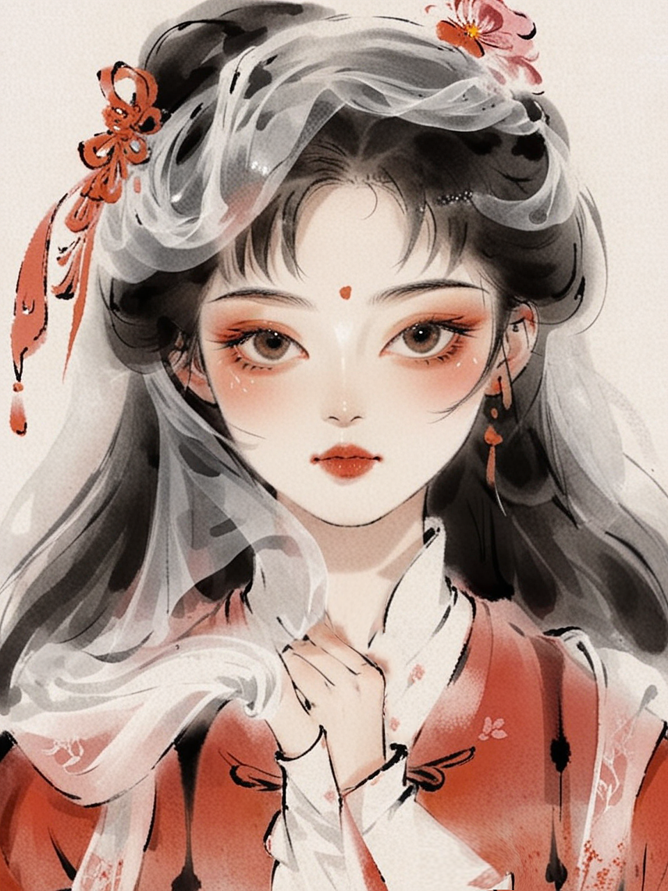 水墨风·明媚似火 AI演绎（图ZMzcxNDcwMzky） - 创作习作 - 站酷设计师ponyoya原创素材 - 站酷ZCOOL