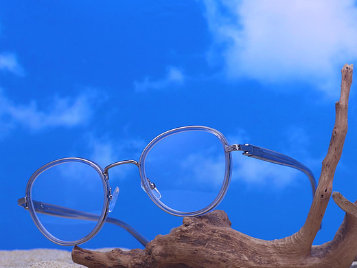 眼镜工厂定制_同GM款透明银金胶眼镜MF7729-新创森