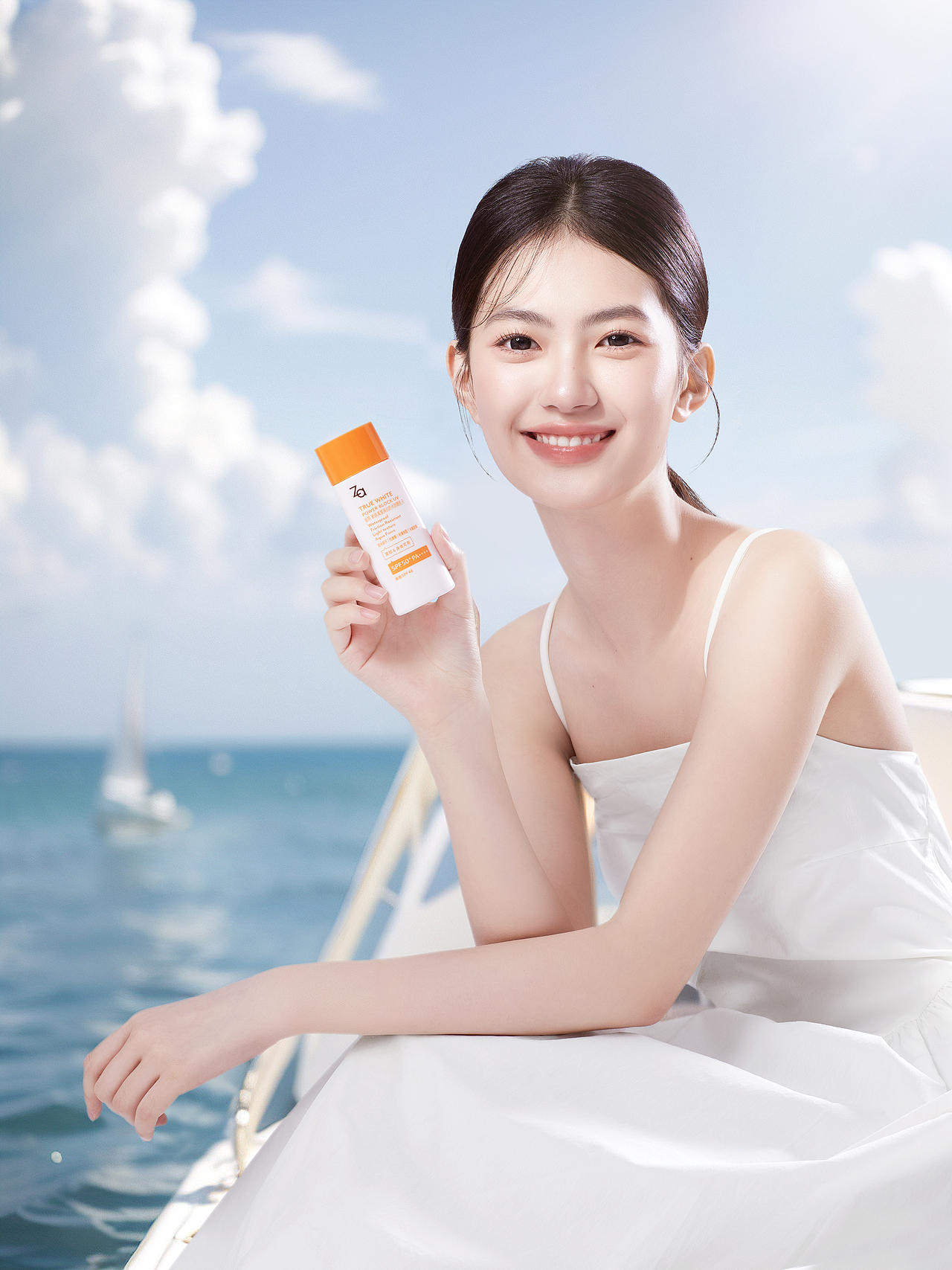 防晒季到啦~Za防晒霜模特图修图,摄影后期