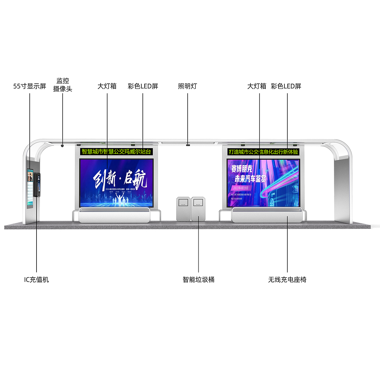 太阳能公交站台效果图