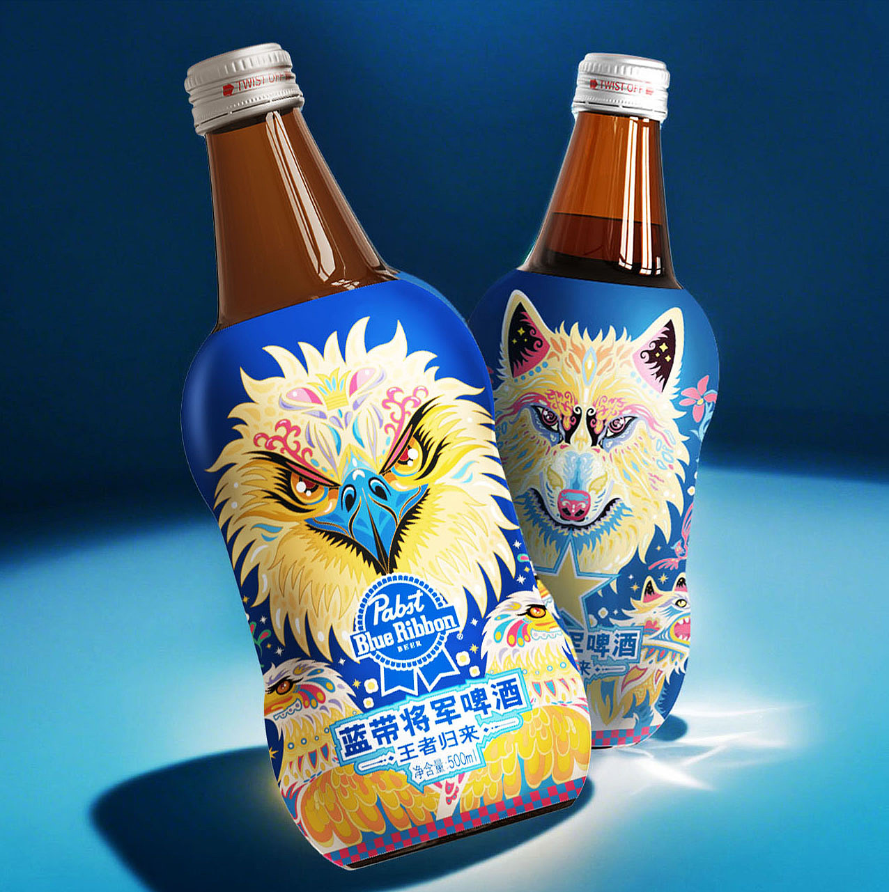蓝带将军啤酒包装设计