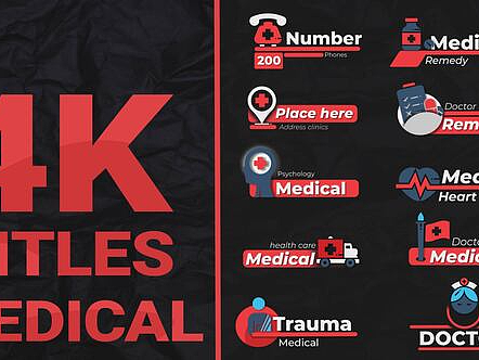 AE模板|高级动态图标动画医学标题展示产品广告片头