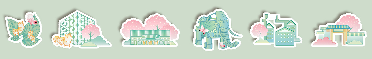 海宁市云龙村“桑蚕云龙”系列插画&文创