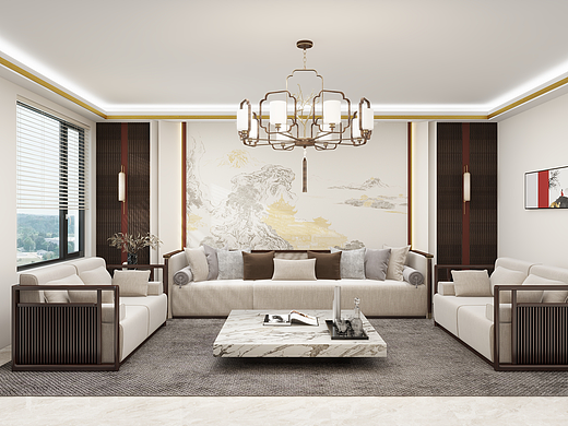 160平轻奢新中式宅邸方案（个人主页-ZNjg4ODI0NDQ=） - 家装设计 - 站酷设计师爱吃泡芙哟原创素材 - 站酷ZCOOL