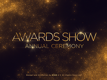 AE模板|优雅粒子效果金色字幕标题颁奖预告片片头