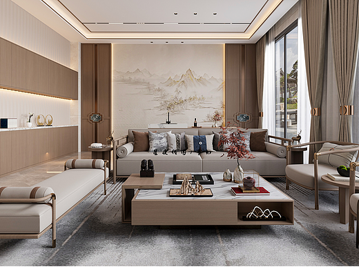 流行新中式風了 讓我看看（個人主頁-ZNjg4ODM4NTI=） - 家裝設計 - 站酷設計師予初呀原創(chuàng)素材 - 站酷ZCOOL