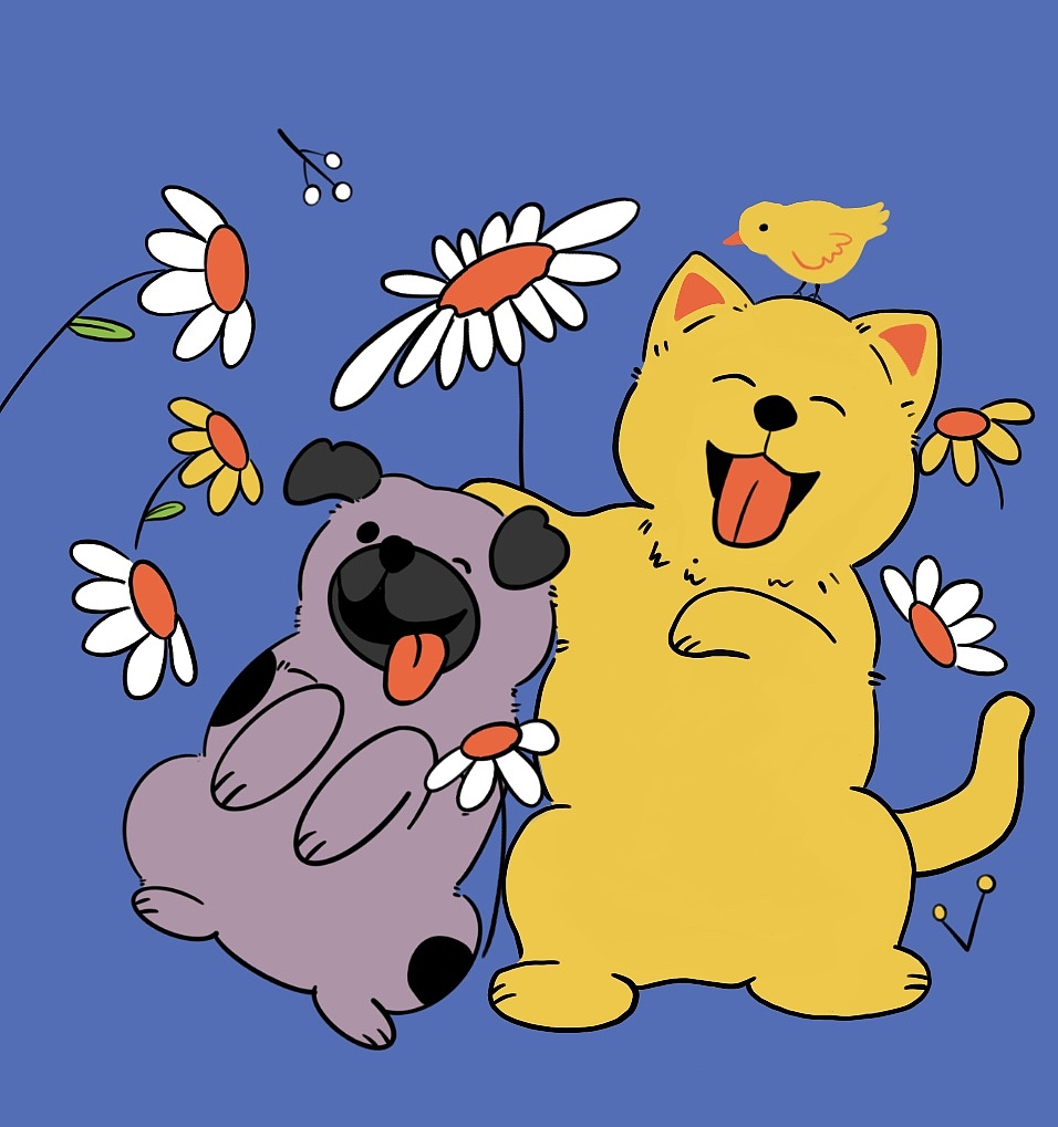 猫猫狗狗（图ZMzcxNTI4NzQ0） - 商业插画 - 站酷设计师zpping123原创素材 - 站酷ZCOOL