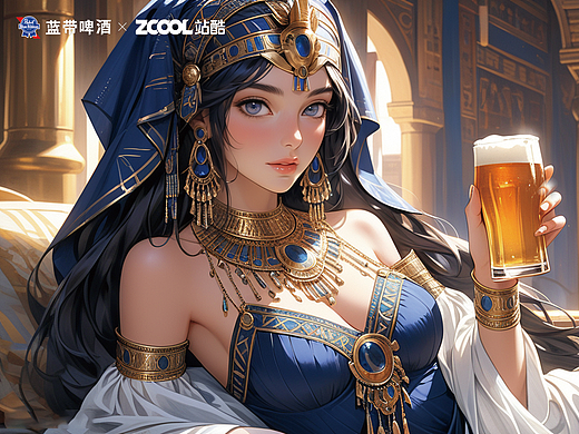蓝带将军啤酒设计（埃及公主）